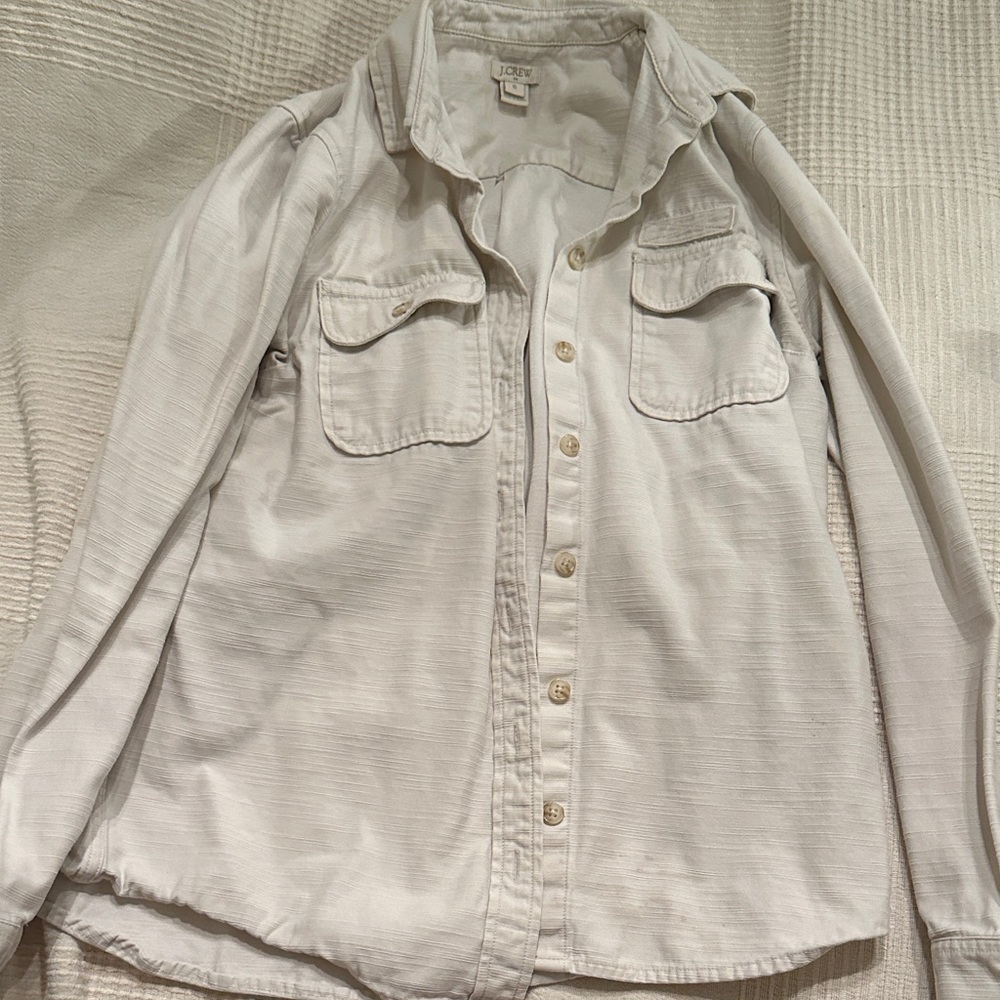 J. Crew Cream Long Sleeve Shirt